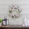 18'' Pink & Green Hydrangeas w/ Cotton Artificial Wreath